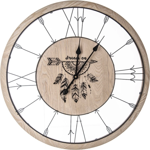 Vægur med drømmefanger 70 cm beige