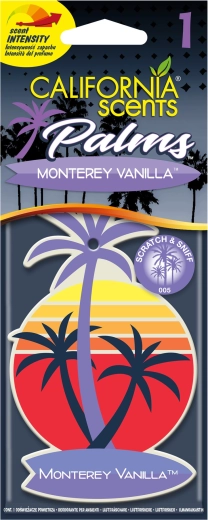 Duft til bil California Scents Palm Monterey Vanilla – hængende duft i palmeform