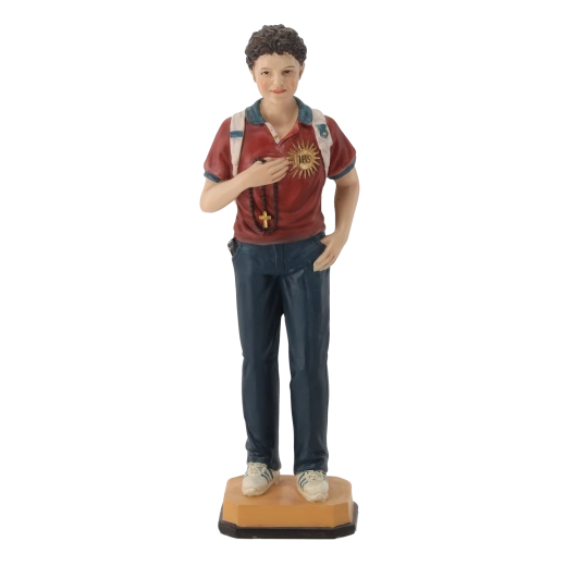 Figur af den hellige Carlo Acutis i resin, 30 cm