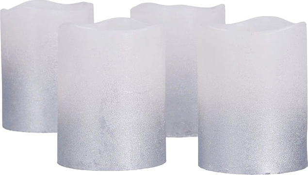 Solight sæt LED-lys med timer, 4 stk., 6,5 cm, sølv-hvid
