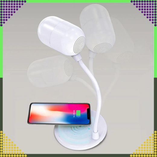 Bord-LED-lampe med induktionsoplader 5 W og Bluetooth-højttaler