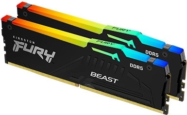 Kingston Fury Beast RGB DDR5 Hukommelse 32GB 6400 CL32 EXPO Sort