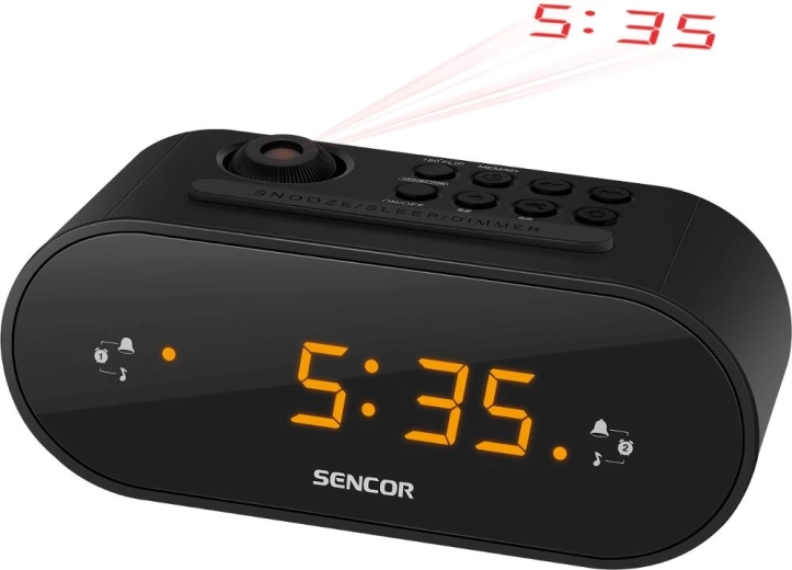 Radiovækkeur med tidsprojektion Sencor