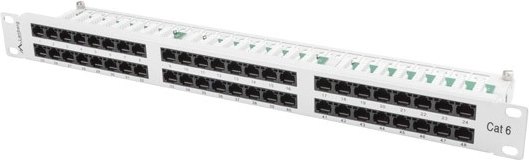 Patch panel 48 porte 1U kat.6 grå