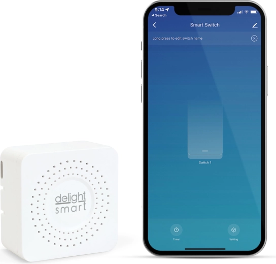 Smart skjult Kinetic-afbryder med Wi‑Fi og appstyring