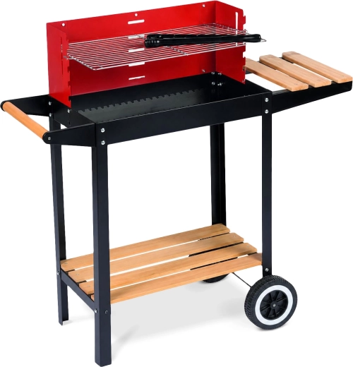 Firkantet havegrill med hjul