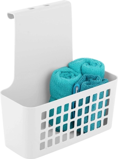 Hængende plastkurv til skabslåge, hvid 23,5 × 10 × 24 cm
