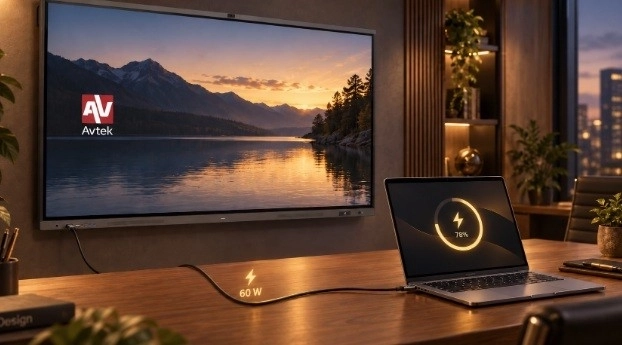 4K-billede og opladning af den bærbare computer