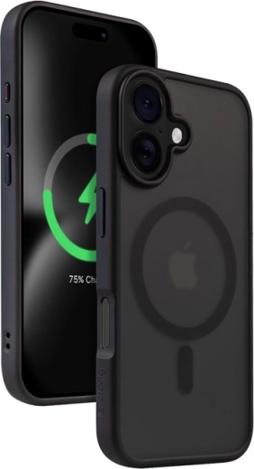 Hybrid Frost MAG Cover til iPhone 16 sort