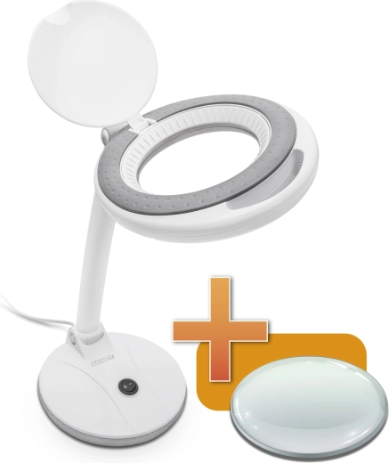LED-lampe med lup 100 mm