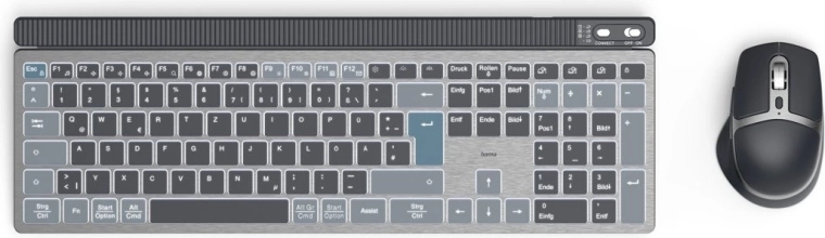 Trådløst Hama-tastatur og -mus med bagbelysning