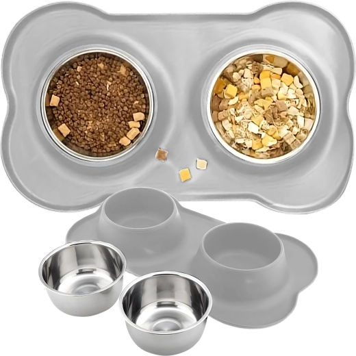 Aftagelige skåle i rustfrit stål 2 × 450 ml