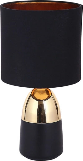 Bordlampe med metalfod i guld og sort 16 × 31 cm