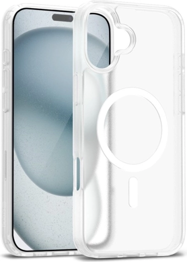 Crong Hybrid Matte Magnetic etui med MagSafe til iPhone 17, hvid