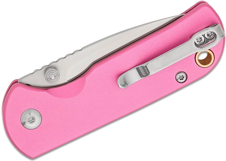Robust konstruktion med pink aluminiumskaft