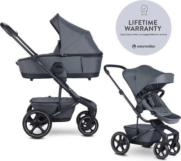 Easywalker Harvey⁵ Premium 2v1 kombivogn Mineral Grey LITE RWS