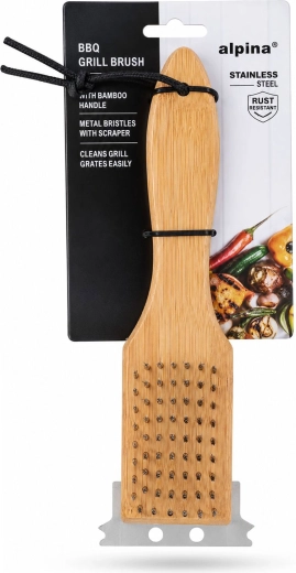 Grillrensebørste med træskaft