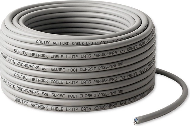 Netværkskabel UTP Cat6 25 m – kobber, 1 Gb/s, grå