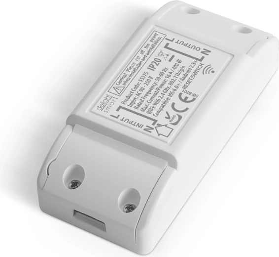 Smart skjult Wi-Fi-afbryder 16 A, kompatibel med Amazon Alexa og Google Home