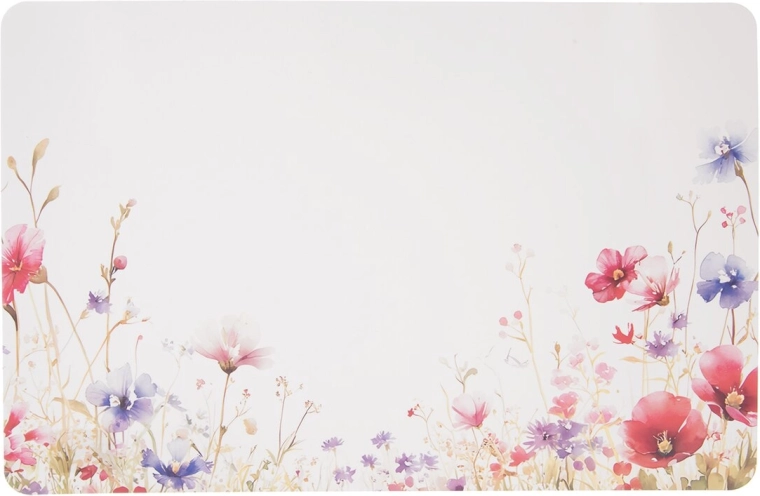 Plast dækkeserviet med blomstermotiv 43 × 28 cm