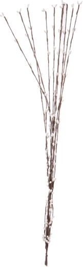 Kunstig dekorativ gren med blomst hvid/brun 65 cm