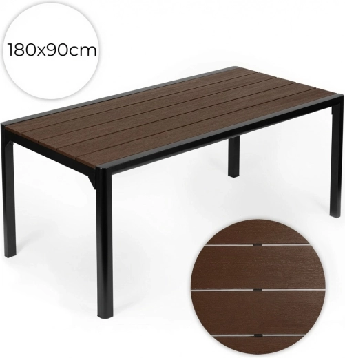 Havemøbelbord MultiGarden 180 × 90 cm, brunt, til 6–8 personer