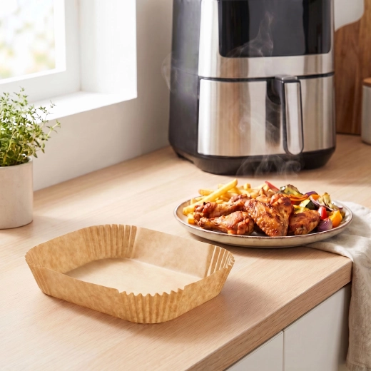 Bewello bagepapir til airfryer, rektangulært, 14 × 22 cm, 50 stk.