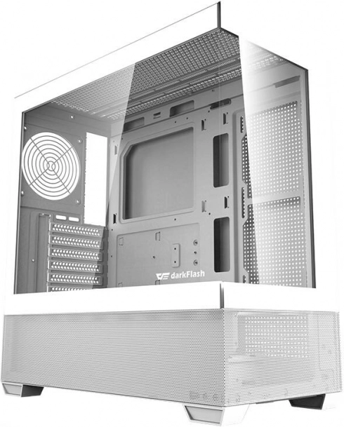 Computer kabinet DARKFLASH DS900 Air – hvid, hærdet glas og høj airflow