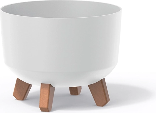 Hvid plastblomsterkrukke med ben Gracia Standard 24 cm