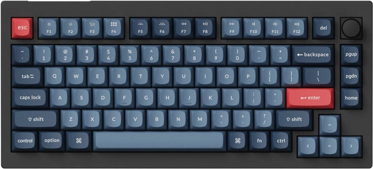 Trådløst mekanisk tastatur Keychron V1 Max RGB med banan-switches (sort)