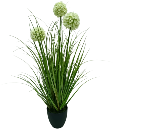 Kunstigt prydhvidløg i potte, hvidt, 70 cm Garden Line