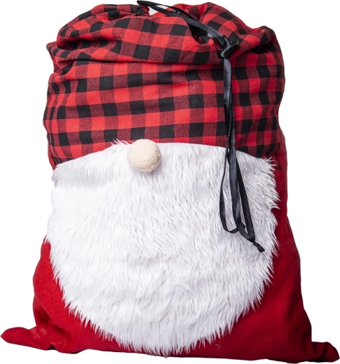 Julesæk til gaver i polyester 87 × 56 cm med Santa-skæg-motiv