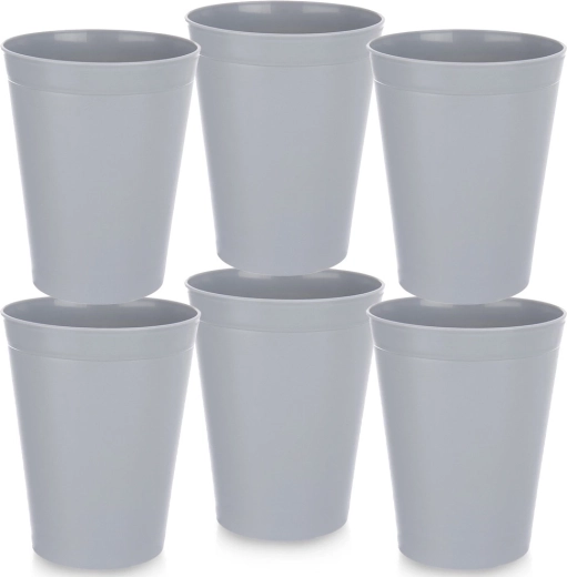 Plastikkrus SANDY grå 300 ml, 6 stk.