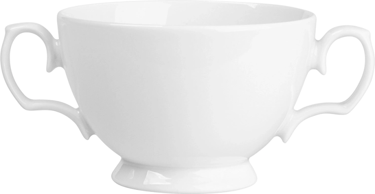 MariaPaula Klasyka klassisk hvid porcelæns bouillonskål 350 ml