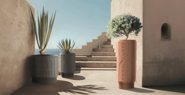 Unikt dekor med geometrisk relief