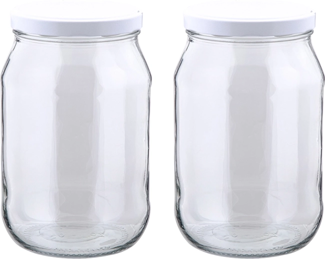 Sæt med 2 glas til konservering 1700 ml med låg 100 mm