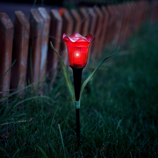 LED-solarlampe i tulipanform - 1 stk.