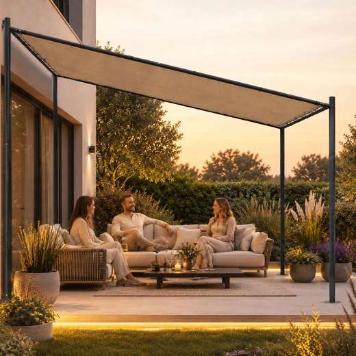 Moderne pergola 3 × 3 m til terrasse og have