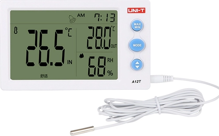 Uni-T A12T temperatur- og fugtmåler med ekstern sonde