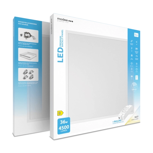 Modee Premium Line LED-panel med baggrundsbelysning 60 × 60 cm 36 W 3CCT med driver