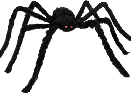 Ruhhy fluffy halloween-edderkop dekoration 50 cm - 1 stk.