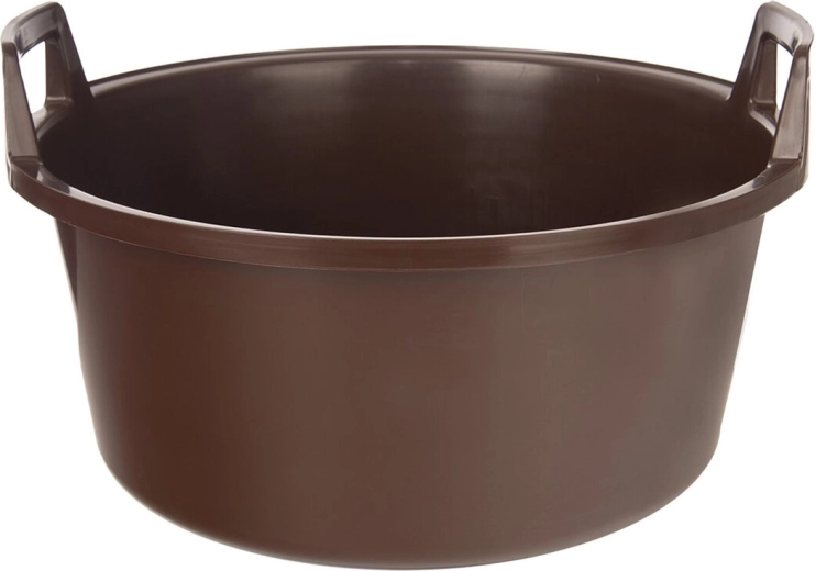 Plastbalje med hanke 15 l brun