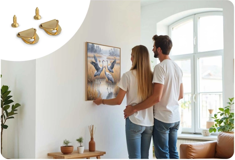 Nem ophængning af det færdige værk