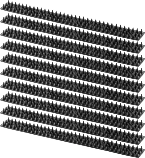 Plastpigge mod fugle, sorte, 50 × 4,3 cm, sæt med 10 stk.