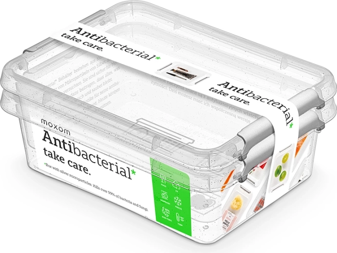 Antibakterielle madbokse 1,15 l (2 stk.)