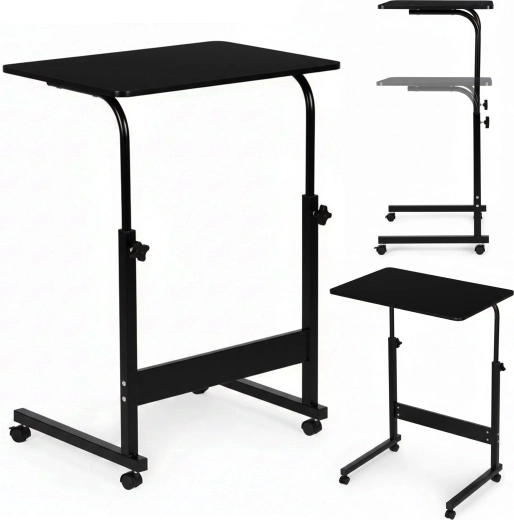 Mobilt konference- og laptopbord til sofa, sort, ModernHome