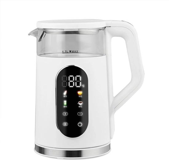 Elkedel med temperaturstyring 1,7 l 2200 W hvid