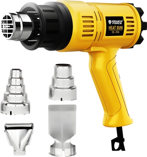 Elektrisk varmluftpistol Renew Force 1800 W med LCD og 4 dyser