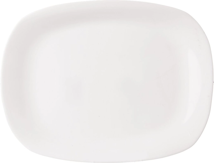 Hvidt rektangulært serveringsfad i glas 28 × 21 cm