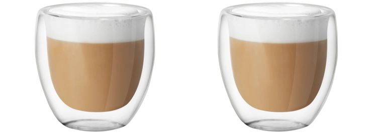Sæt med 2 termoglas med dobbeltvæg 250 ml